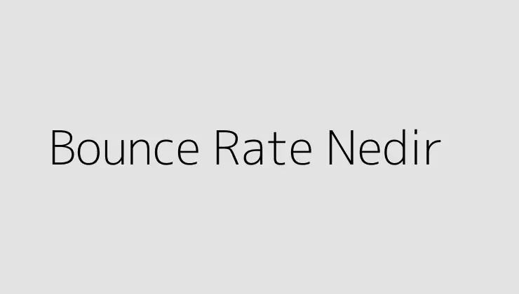 Bounce Rate Nedir