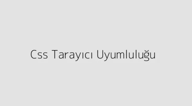 Css Tarayıcı Uyumluluğu