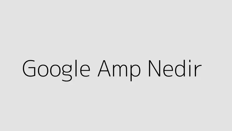Google Amp Nedir
