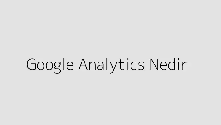 Google Analytics Nedir