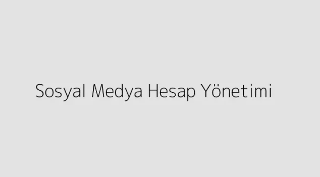 Sosyal Medya Hesap Yönetimi