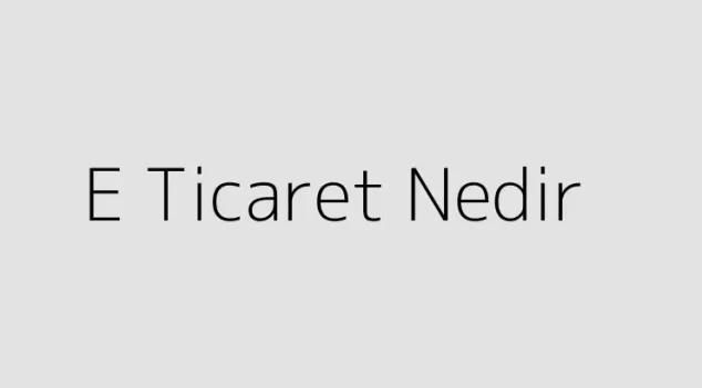 E Ticaret Nedir