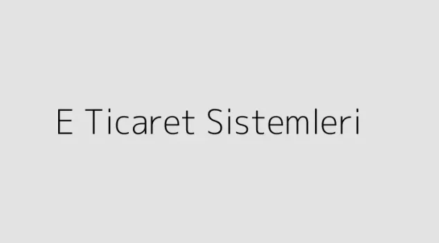 E Ticaret Sistemleri