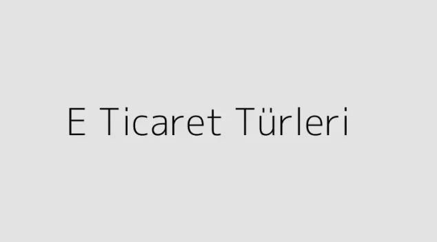 E Ticaret Türleri